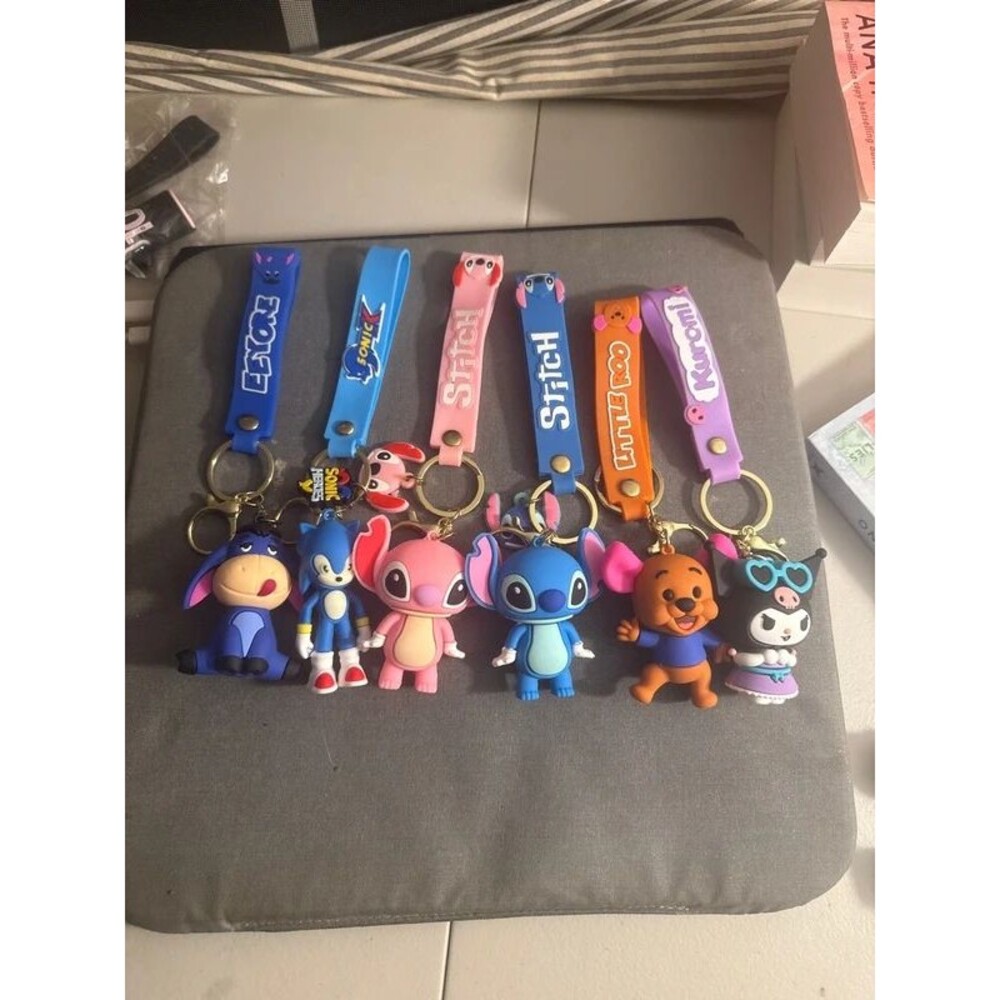 Cute Cartoon Character Keychain Set – Colorful Bag Charms